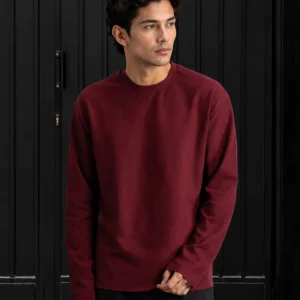 Wine Rib Knit T-Shirt