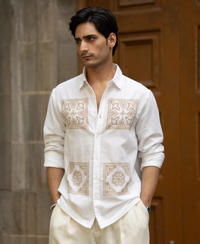 linen white lilen shirt